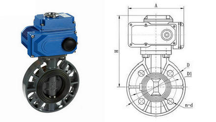 D971S電動塑料蝶閥 D971S電動塑料蝶閥