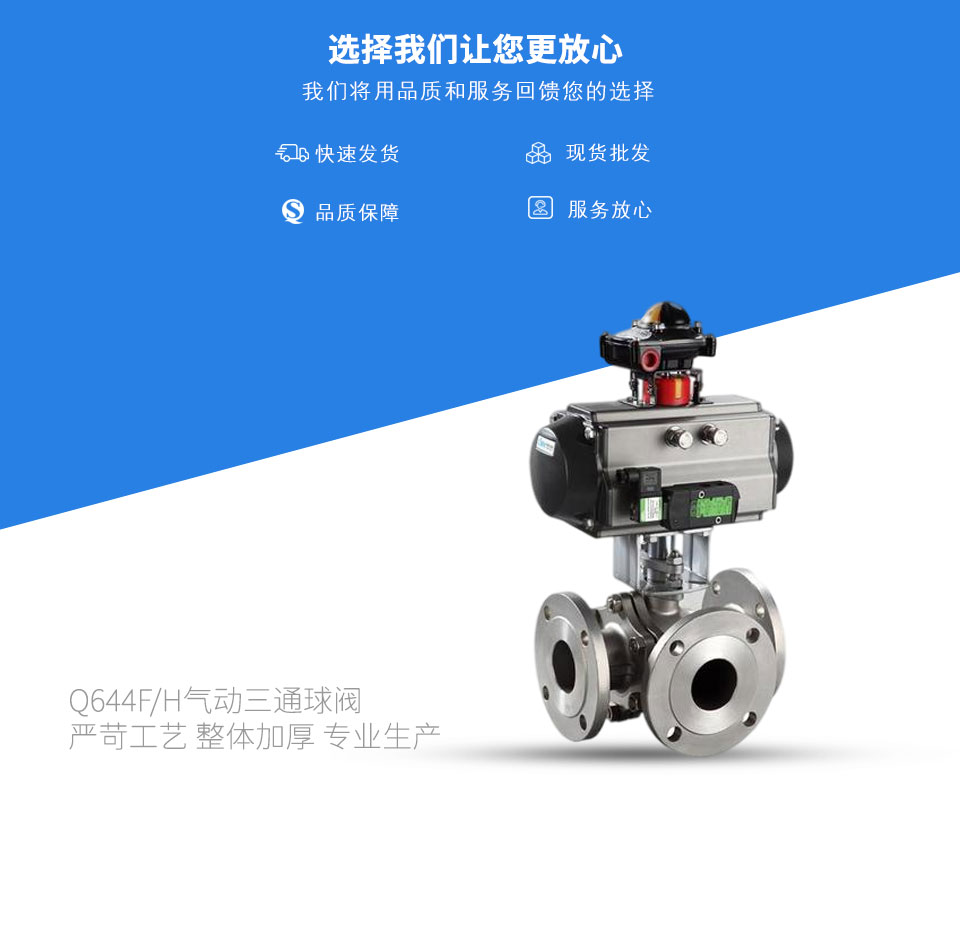 Q644F/H氣動三通球閥 Q644F/H氣動三通球閥