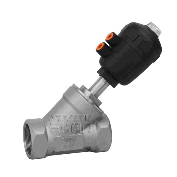 內羅紋不銹鋼氣動角座閥 內羅紋不銹鋼氣動角座閥