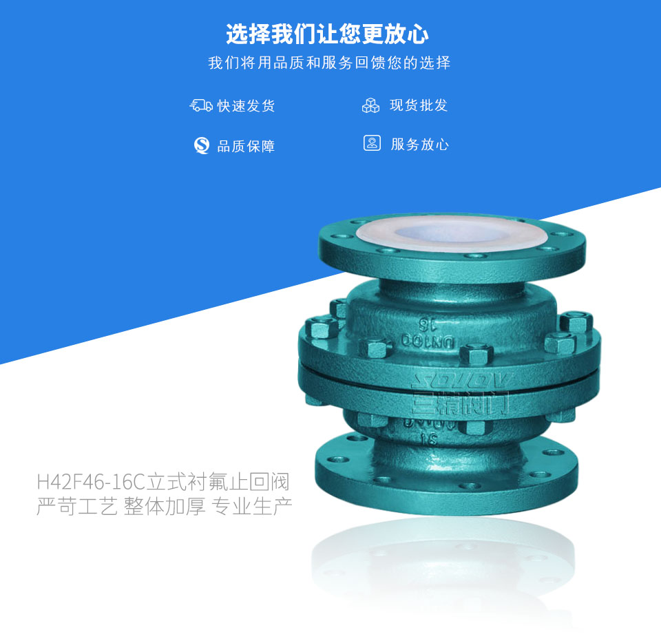 H42F46-16C立式襯氟止回閥 H42F46-16C立式襯氟止回閥