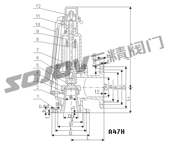 蒸汽安全閥圖紙