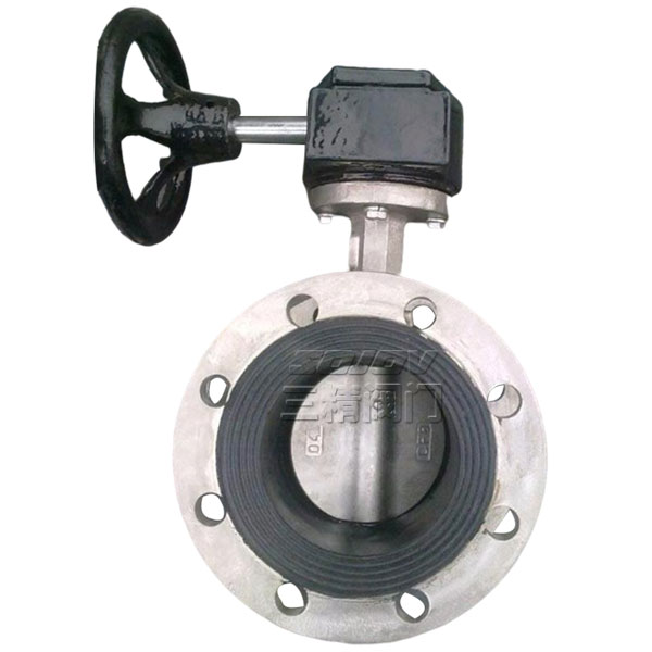 D341X不銹鋼蝸輪軟密封蝶閥