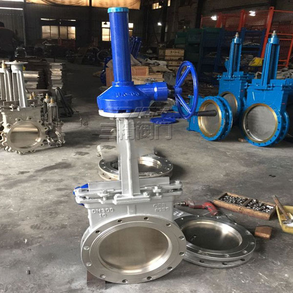 PZ573H傘齒輪對夾式刀型閘閥