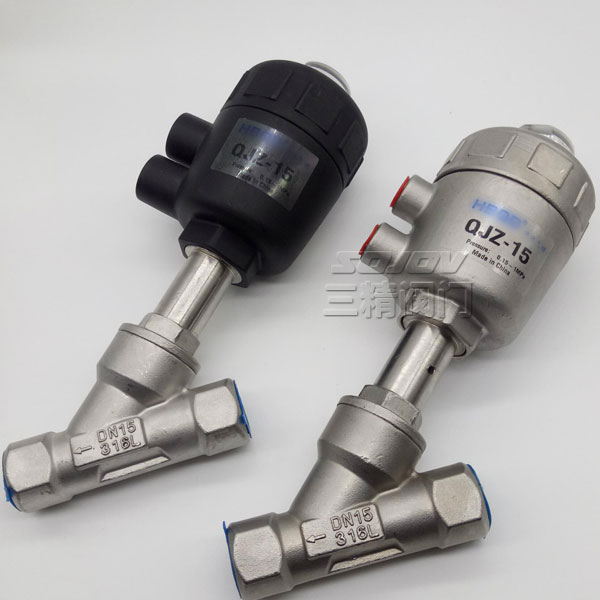 內羅紋不銹鋼氣動角座閥