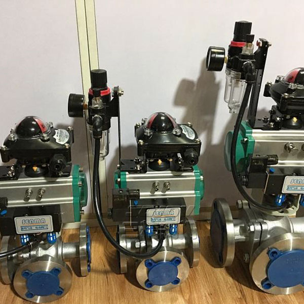 Q646F氣動四通球閥