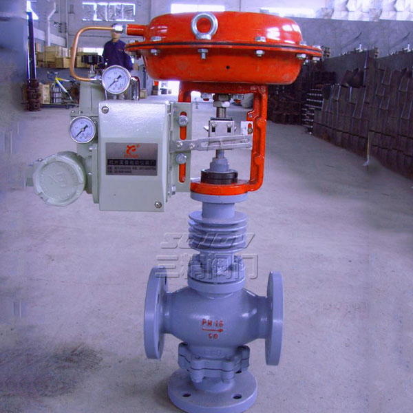 氣動三通合流調節閥,氣動三通分流調節閥